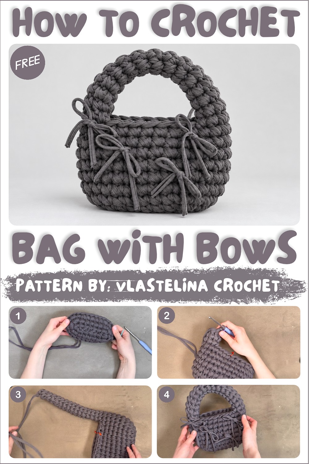 How To Crochet Bag With Bows Made From Knitted Yarn (1)