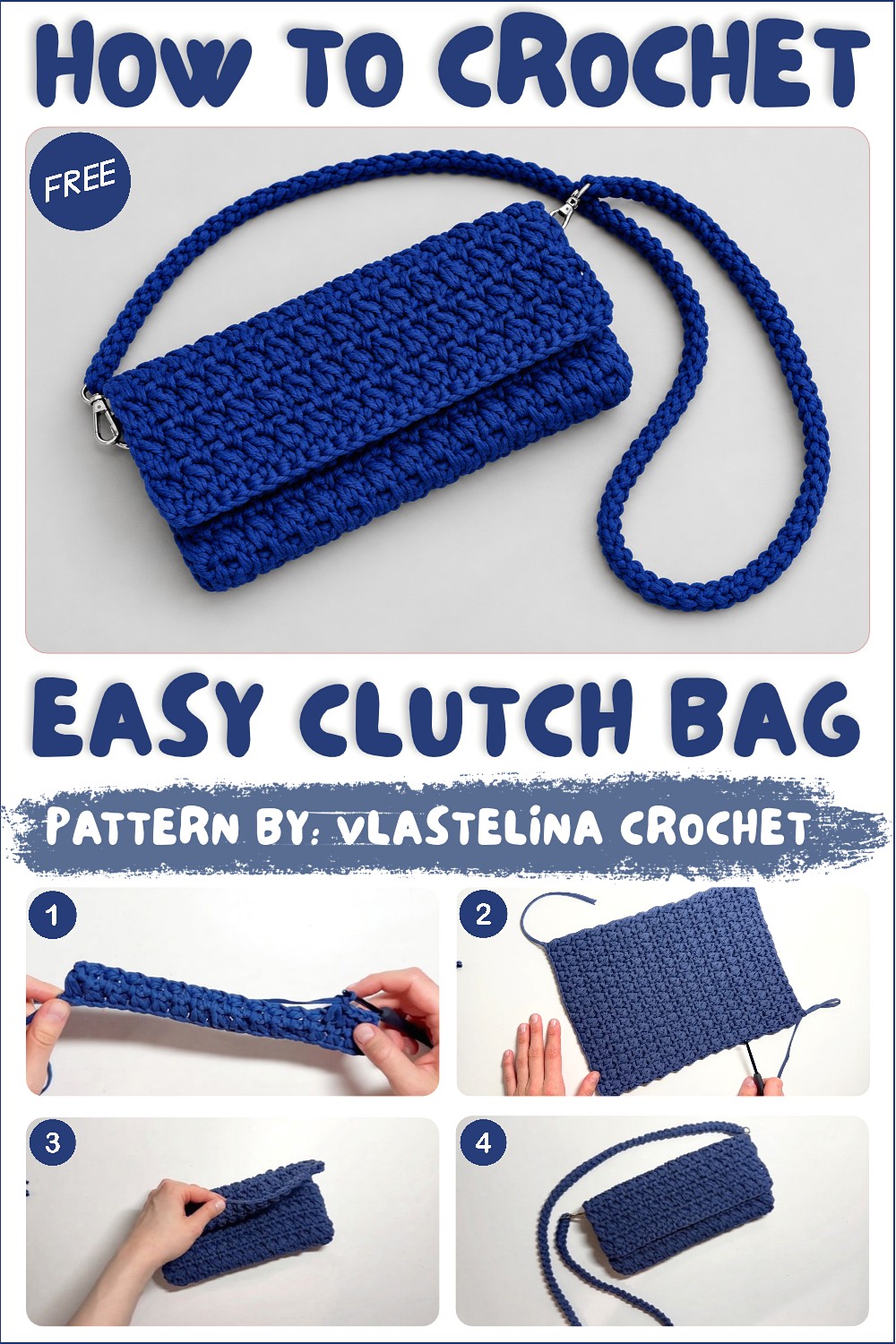 How To Crochet Easy Pattern For A Clutch Bag (1)