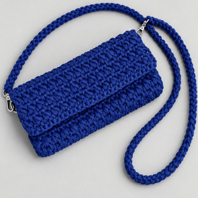 How To Crochet Easy Pattern For A Clutch Bag (5)