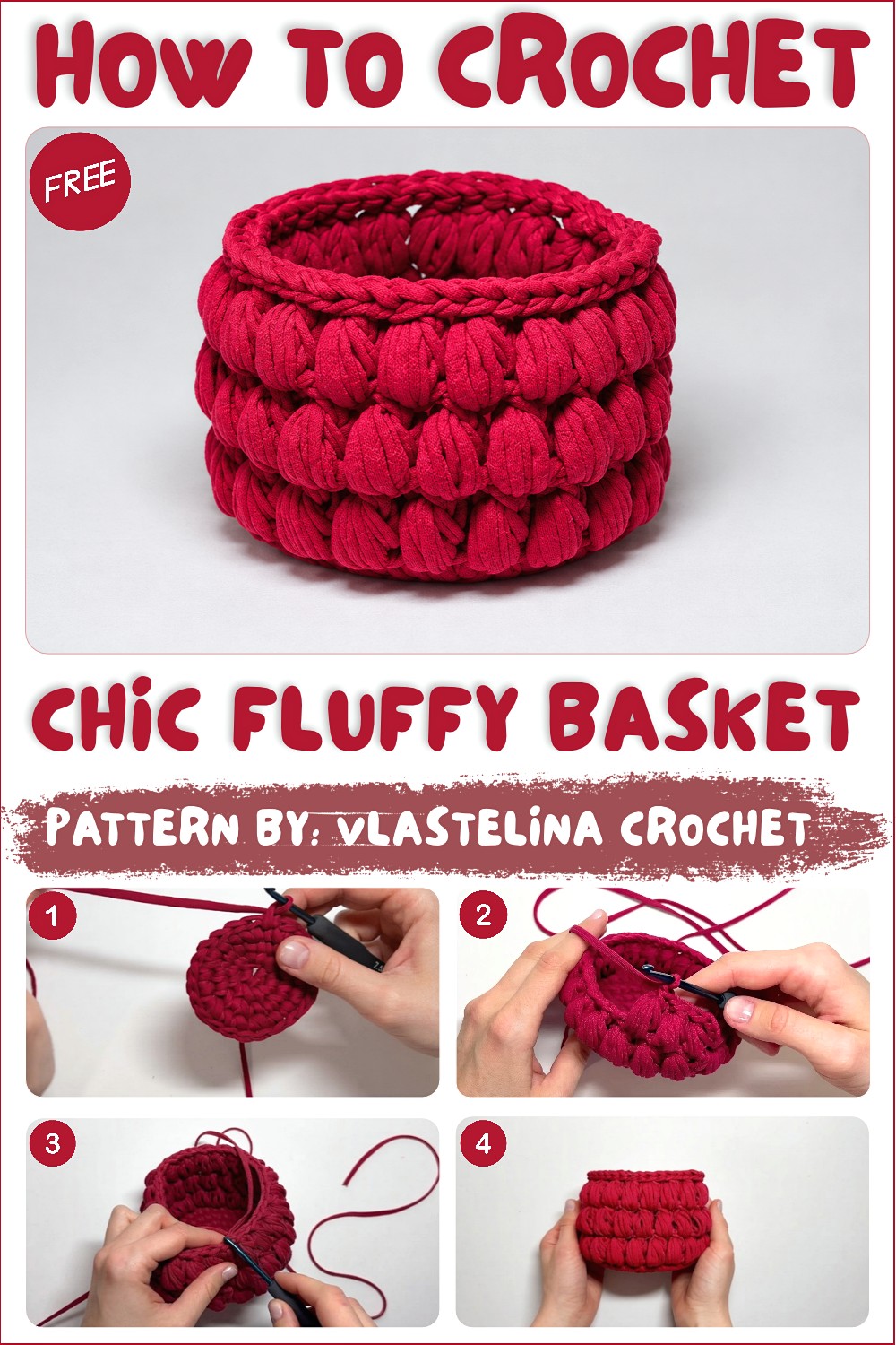 How To Crochet Fluffy Basket Made From 1 Skein (1)