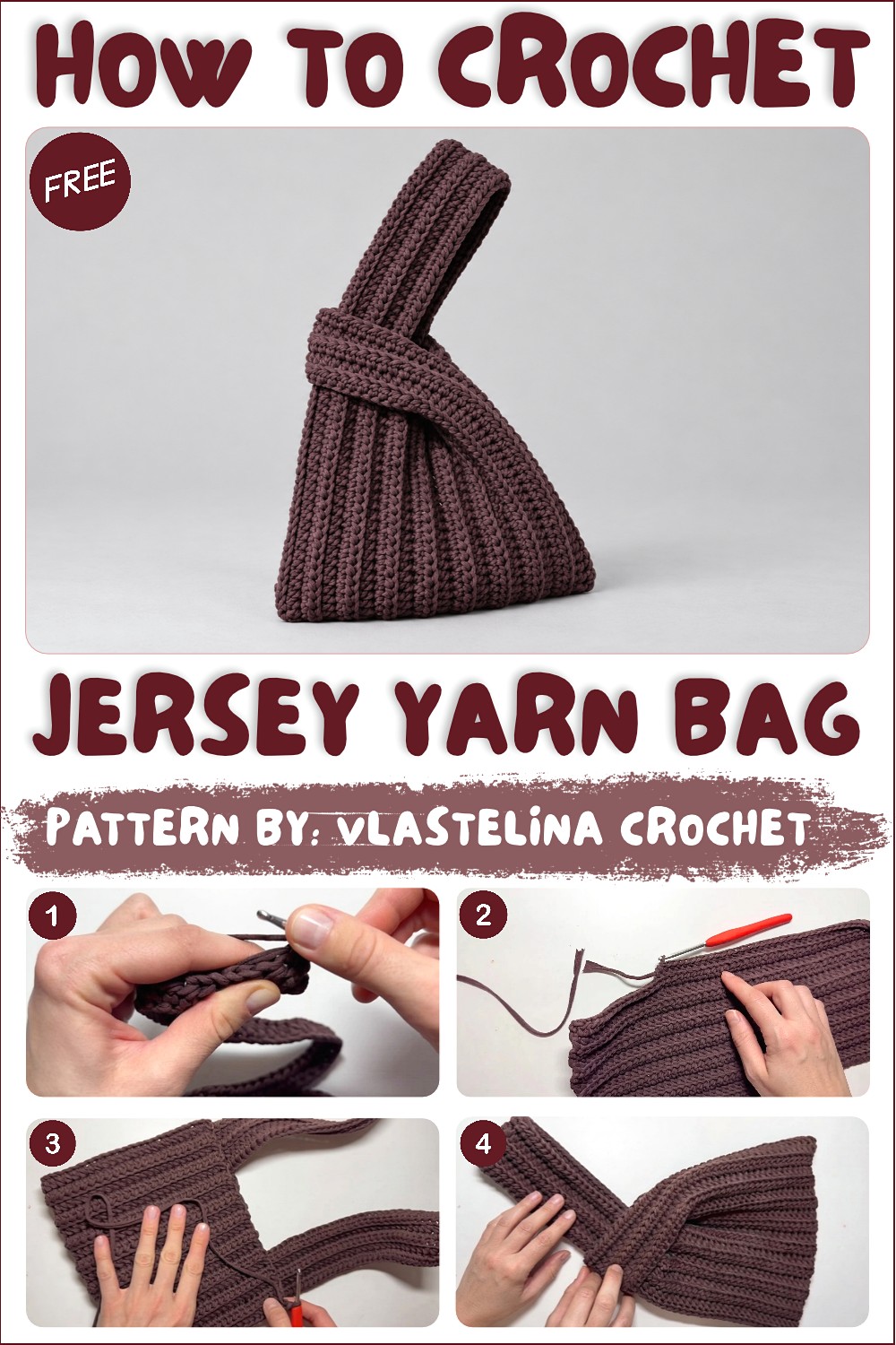 How To Crochet Jersey Yarn Bag For Beginners (1)