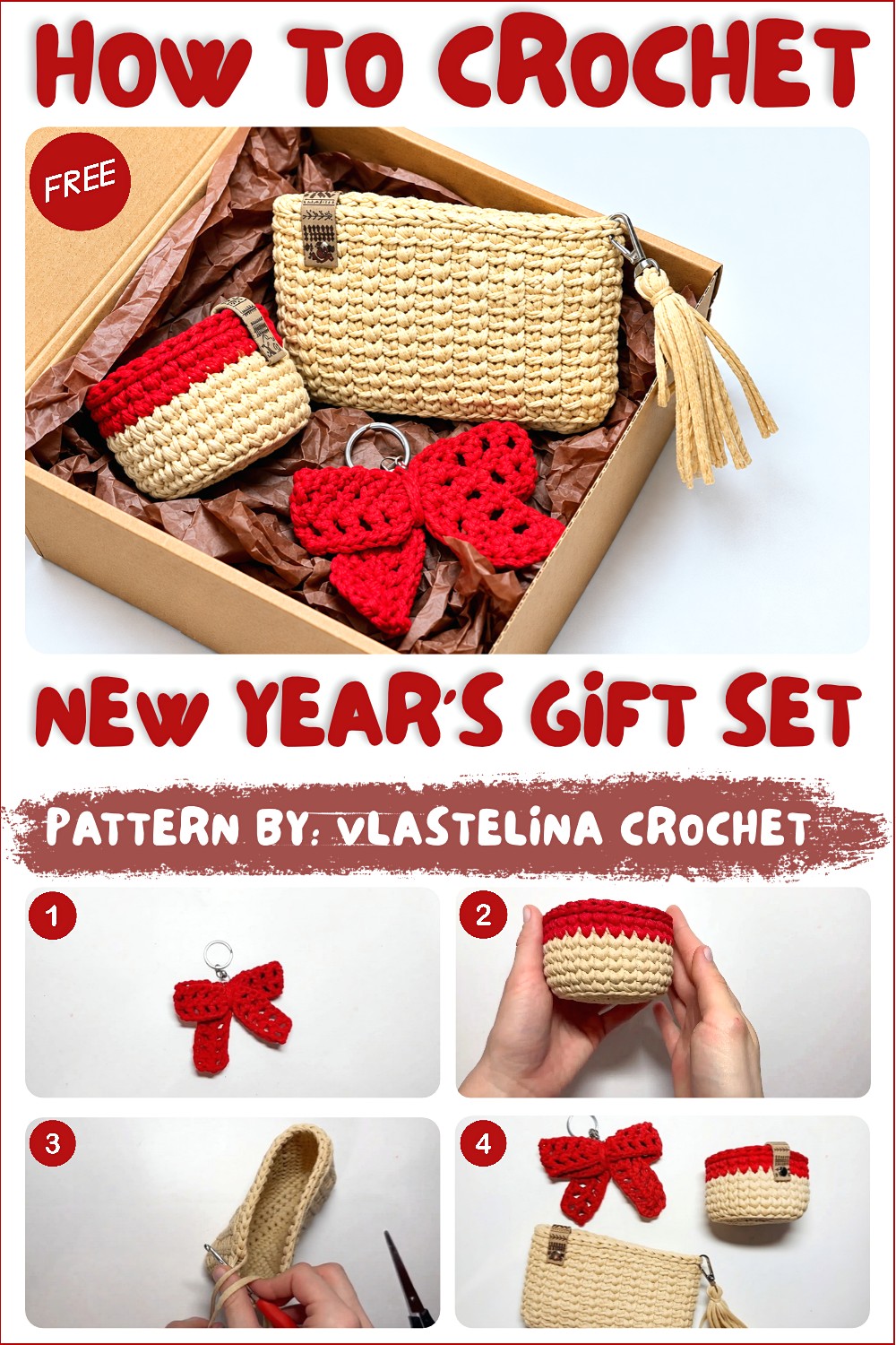 How To Crochet New Year's Crochet Gift Set For Beginners (1)