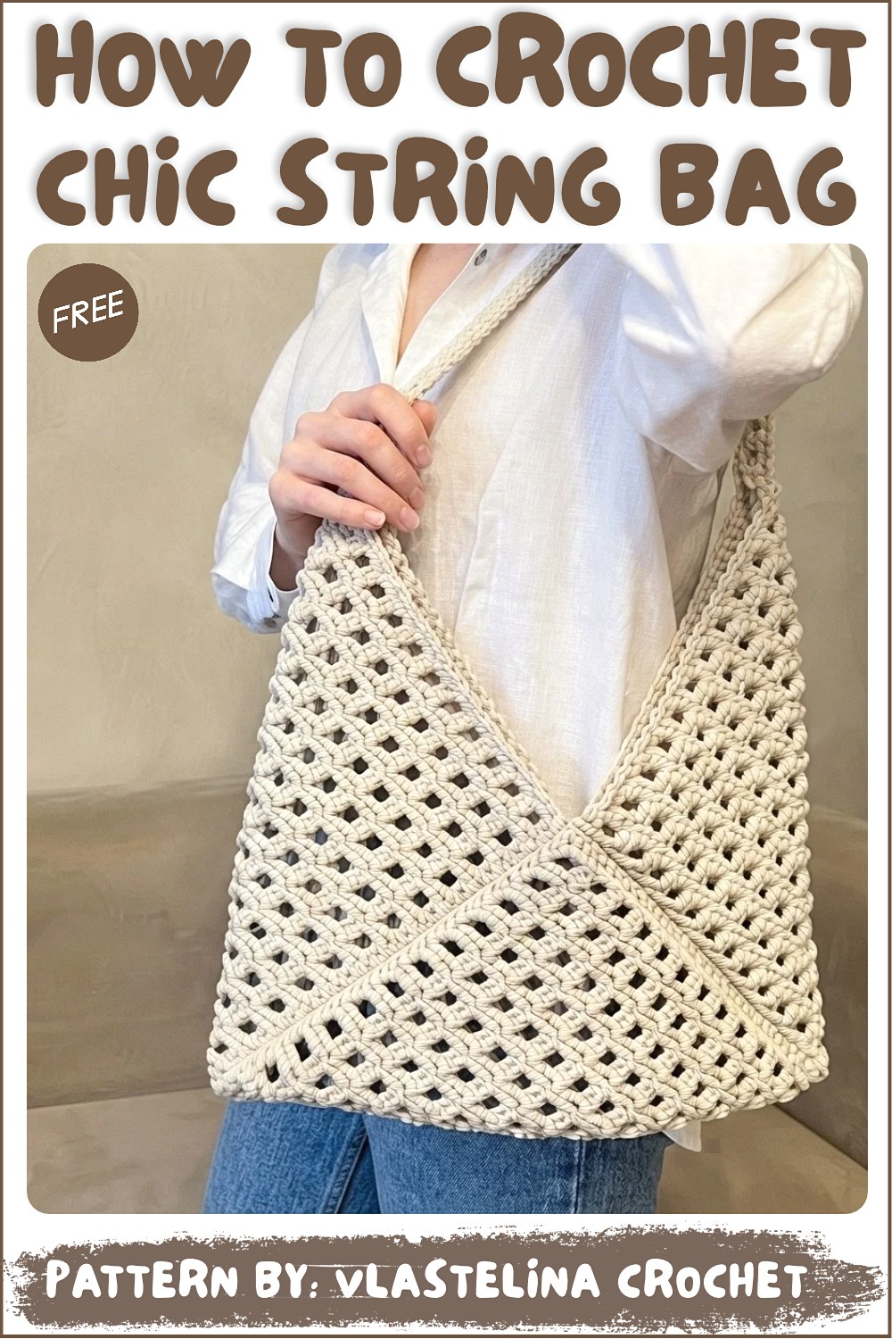 How To Crochet String Bag Made From Cord. Suitable For Beginners (3)