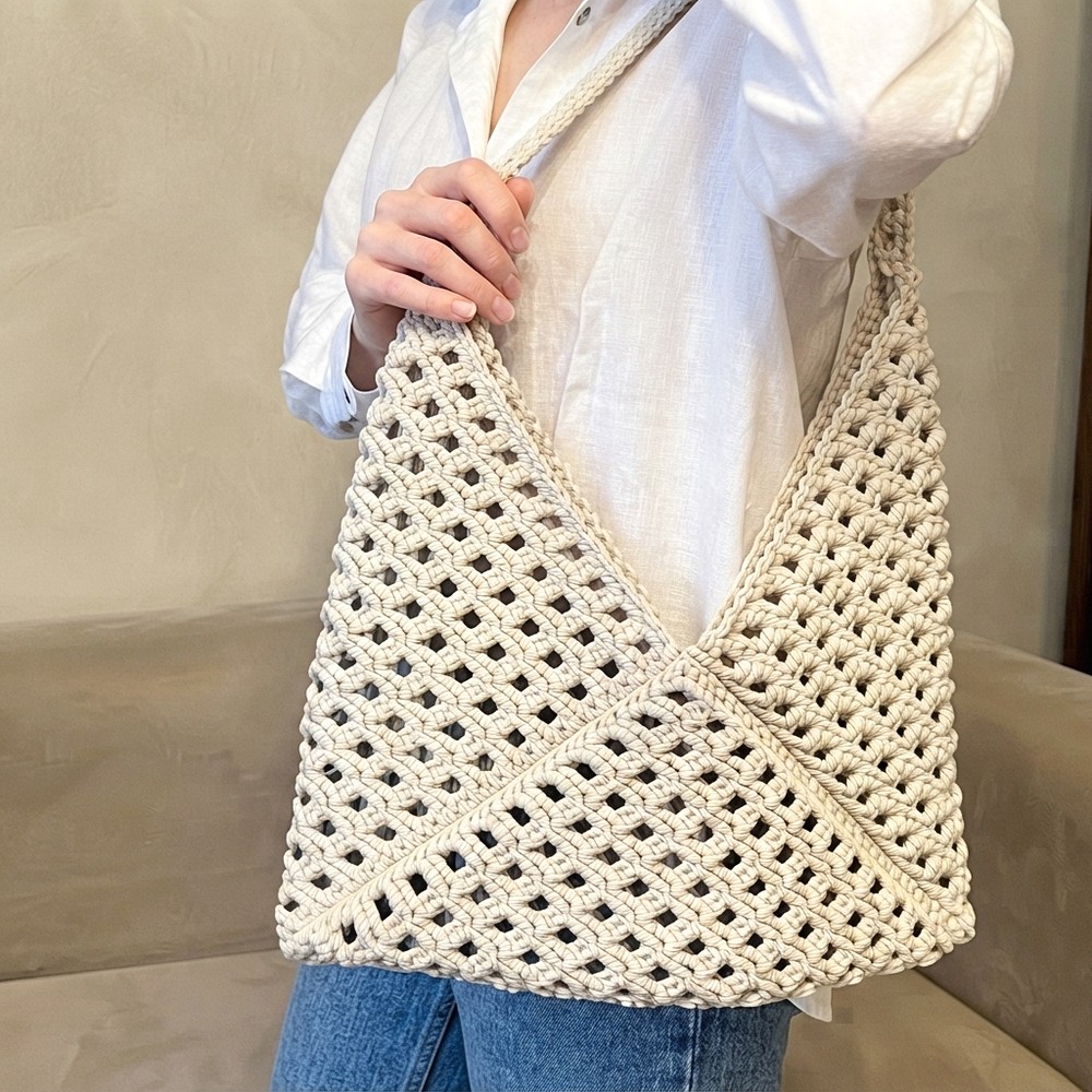 How To Crochet String Bag Made From Cord. Suitable For Beginners (4)