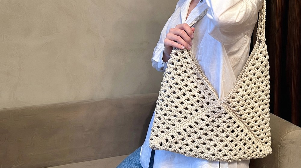 How To Crochet String Bag Made From Cord. Suitable For Beginners (5)