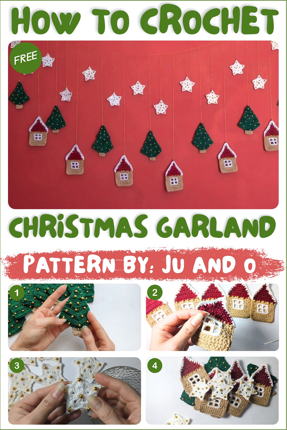 How to Crochet a Beautiful Christmas Garland with Leftover Yarn (1)