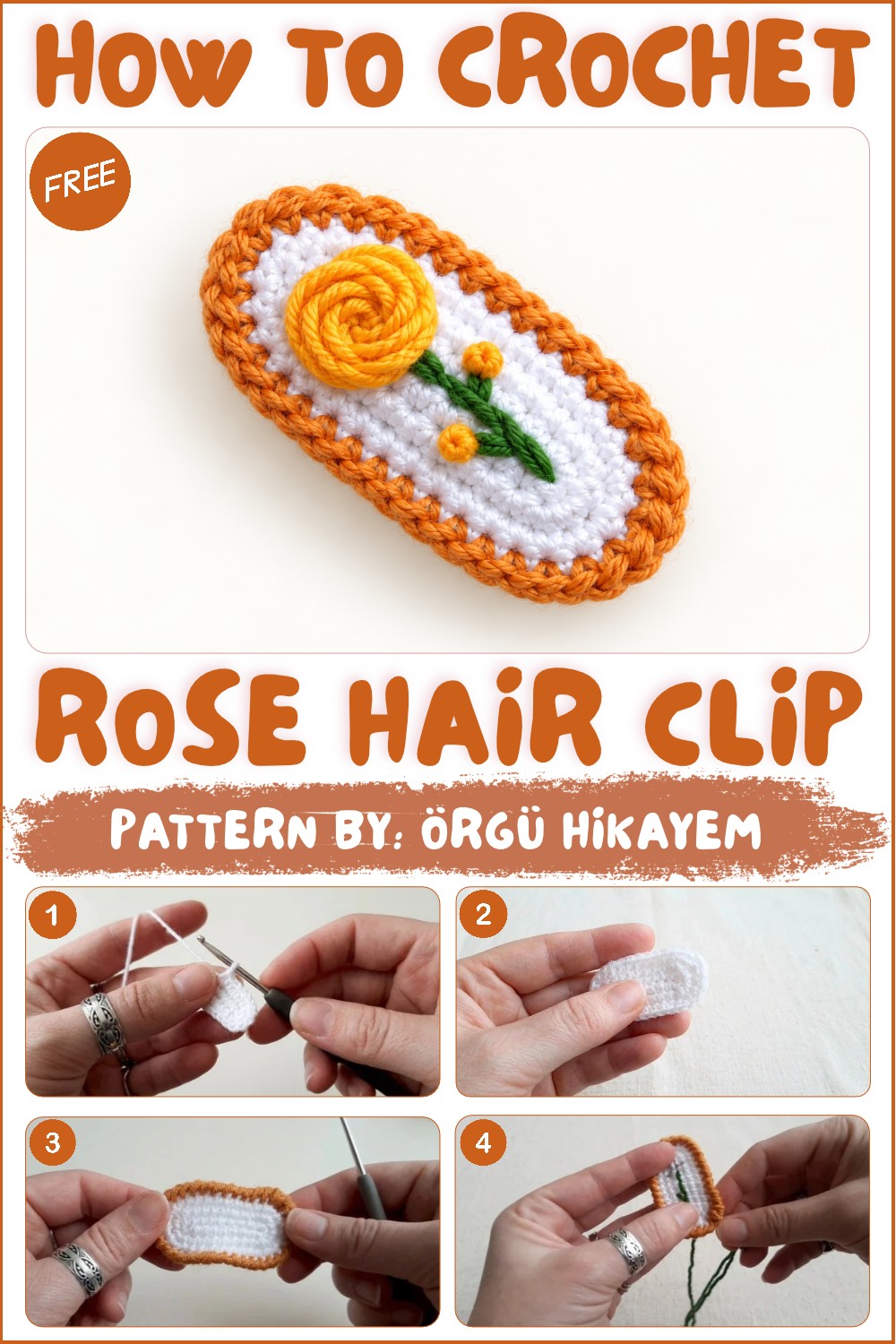 How to Make a Beautiful Crochet Rose Hair Clip