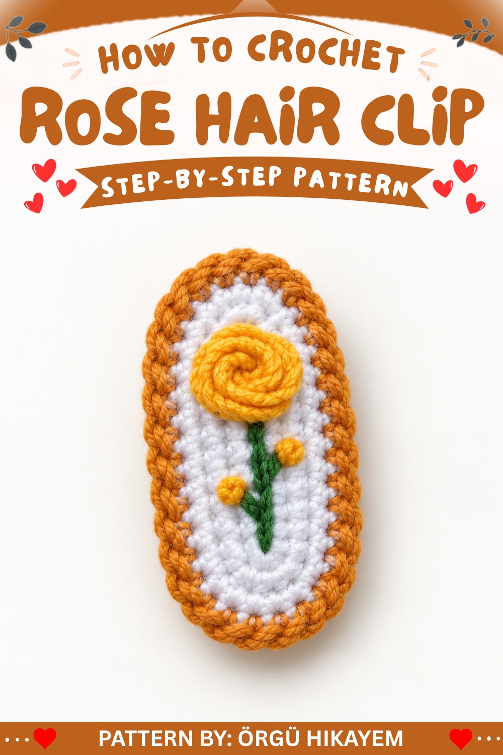 How to Make a Beautiful Crochet Rose Hair Clip