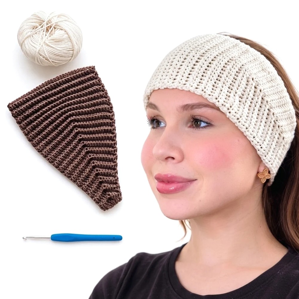 How to Crochet a Stylish Headband for Beginners _ Super Easy Step-by-Step Tutorial (4)