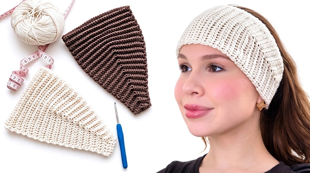 How to Crochet a Stylish Headband for Beginners _ Super Easy Step-by-Step Tutorial (5)